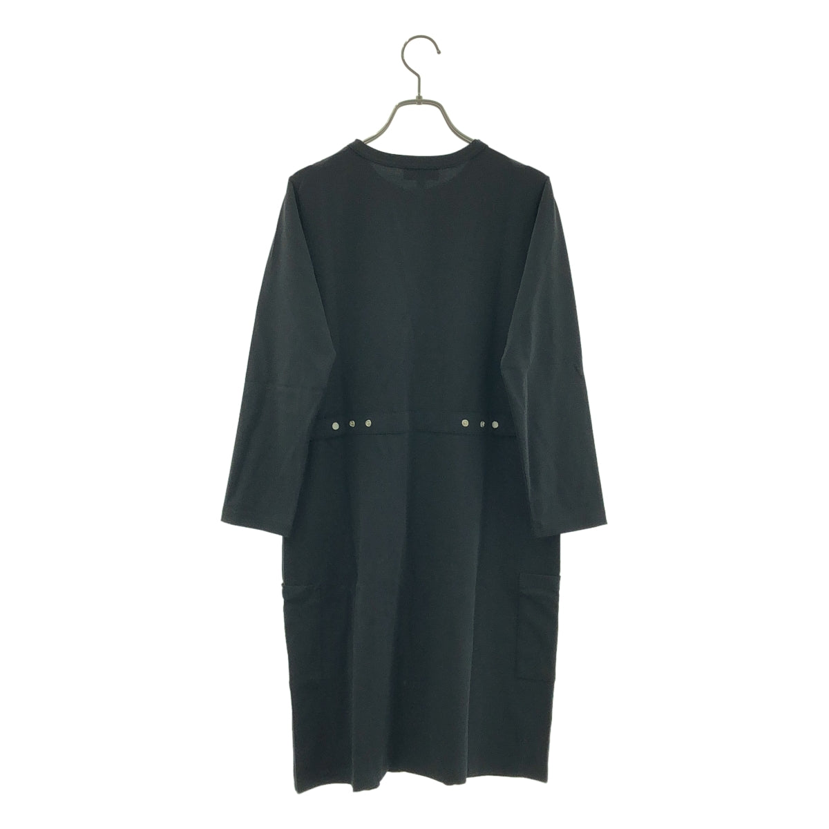 agnes b. スナップボタンカーディガン 黒 S コットン ニット 長袖 カーディガンプレッション 