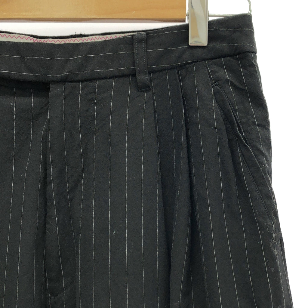 mando / マンド | ウール混 ストライプ 2タック テーパードパンツ | 36 | ブラック | レディース