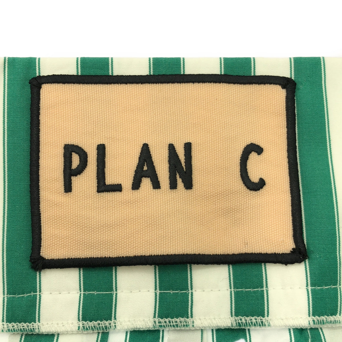 【美品】  Plan C / プランシー | ストライプ ランダム タック ワンピース | ホワイト/グリーン | レディース