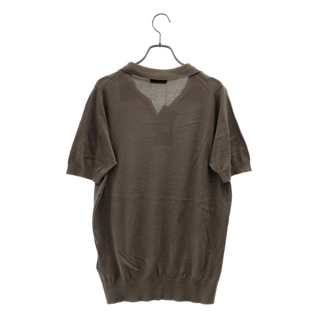 【美品】  JOHN SMEDLEY / ジョンスメドレー | シーアイランドコットン  ニット ポロシャツ | S | チャコール系 | メンズ