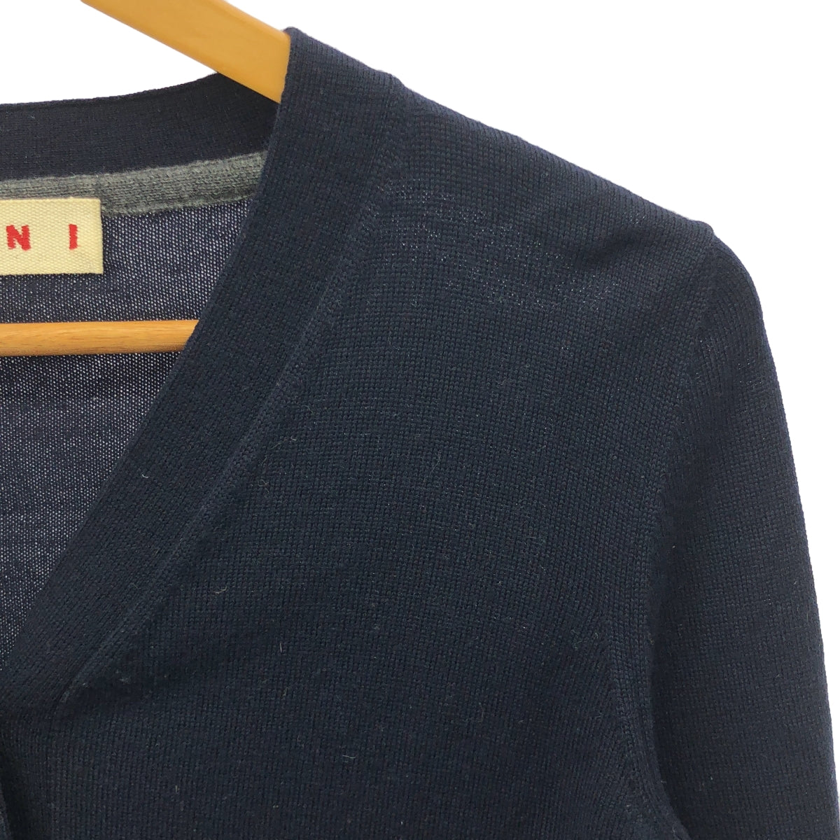 MARNI | Wool slit knit cardigan | 38 | Navy | Women's