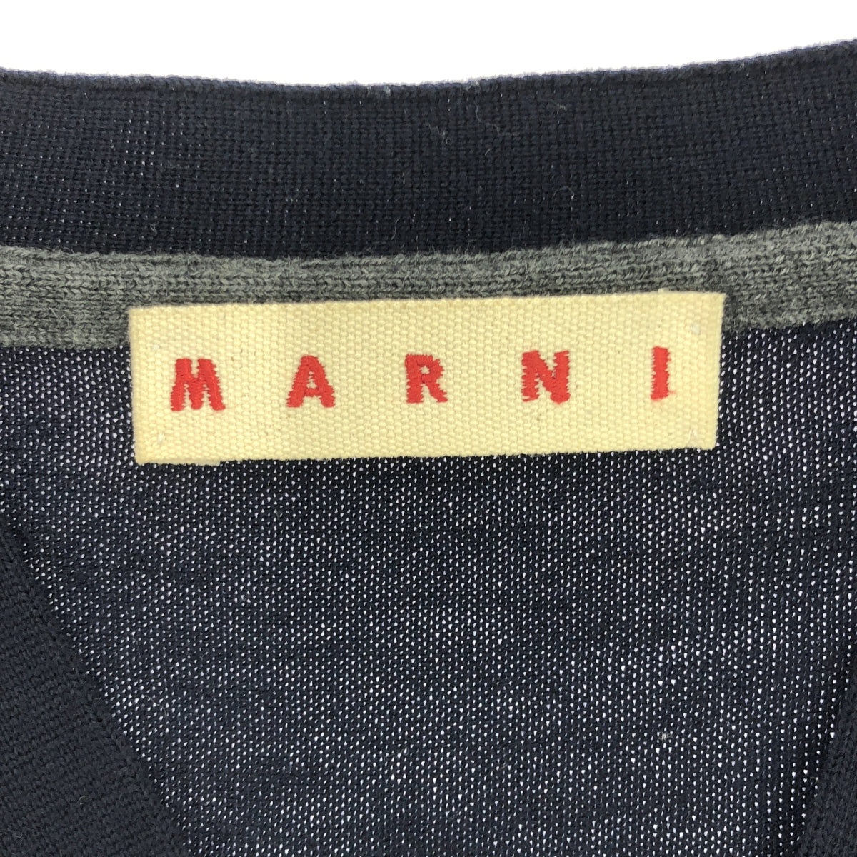 MARNI | Wool slit knit cardigan | 38 | Navy | Women's