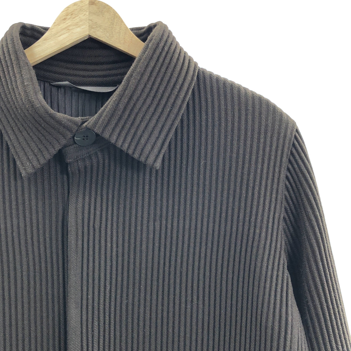 HOMME PLISSE ISSEY MIYAKE / 옴프리세이세이미야케 | 2016AW | 플리츠 스텐 컬러 코트 | 1 |