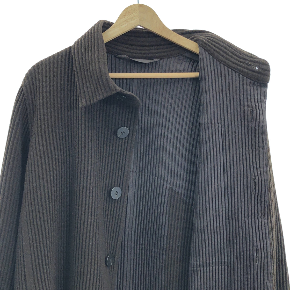 HOMME PLISSE ISSEY MIYAKE / 옴프리세이세이미야케 | 2016AW | 플리츠 스텐 컬러 코트 | 1 |