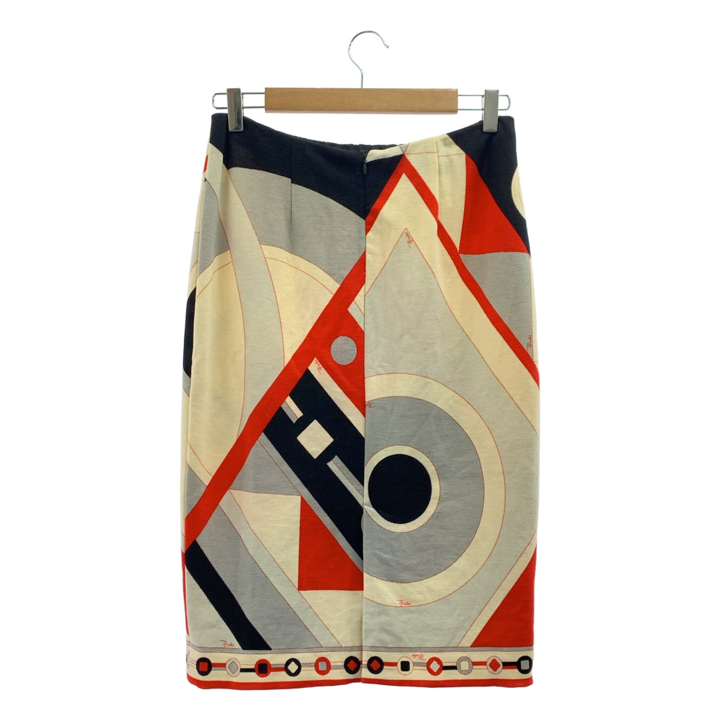 EMILIO PUCCI | 全身Logo後拉鍊開衩半身裙 | 尺寸42 | 女款