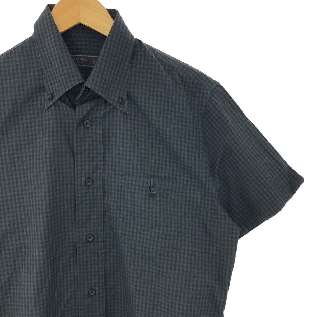 PRADA | Check button-down shirt | 41/16 | Men's