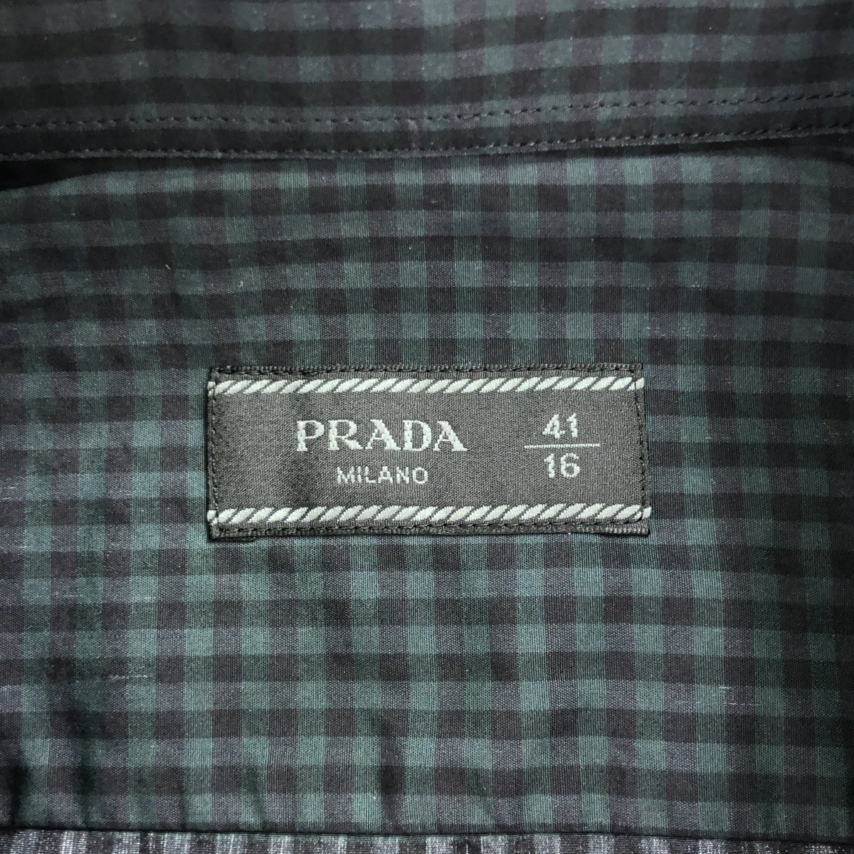 PRADA | Check button-down shirt | 41/16 | Men's