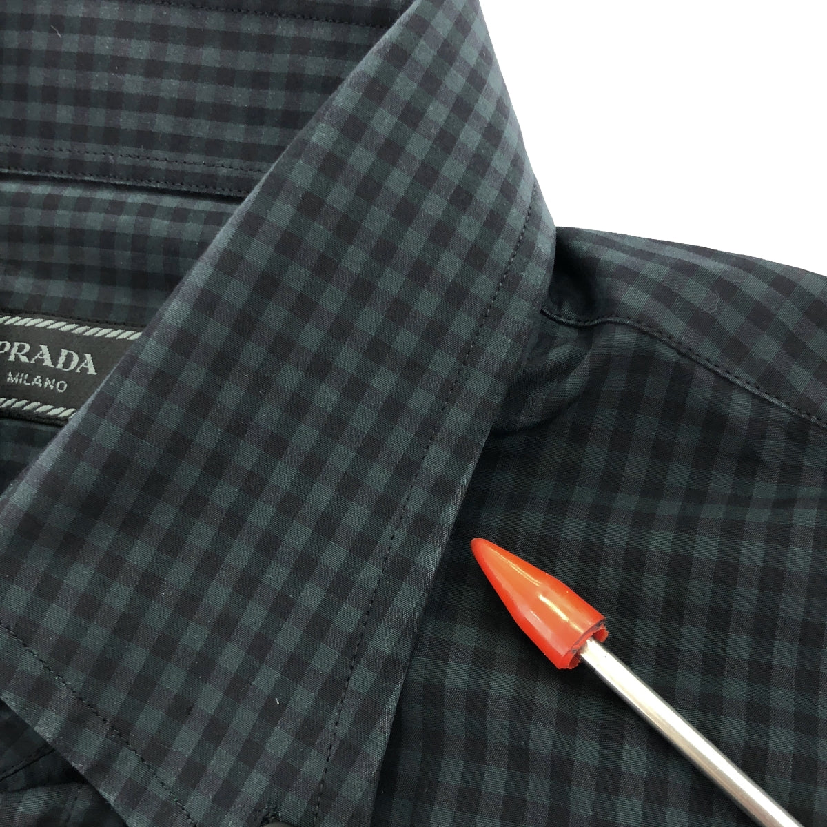 PRADA | Check button-down shirt | 41/16 | Men's