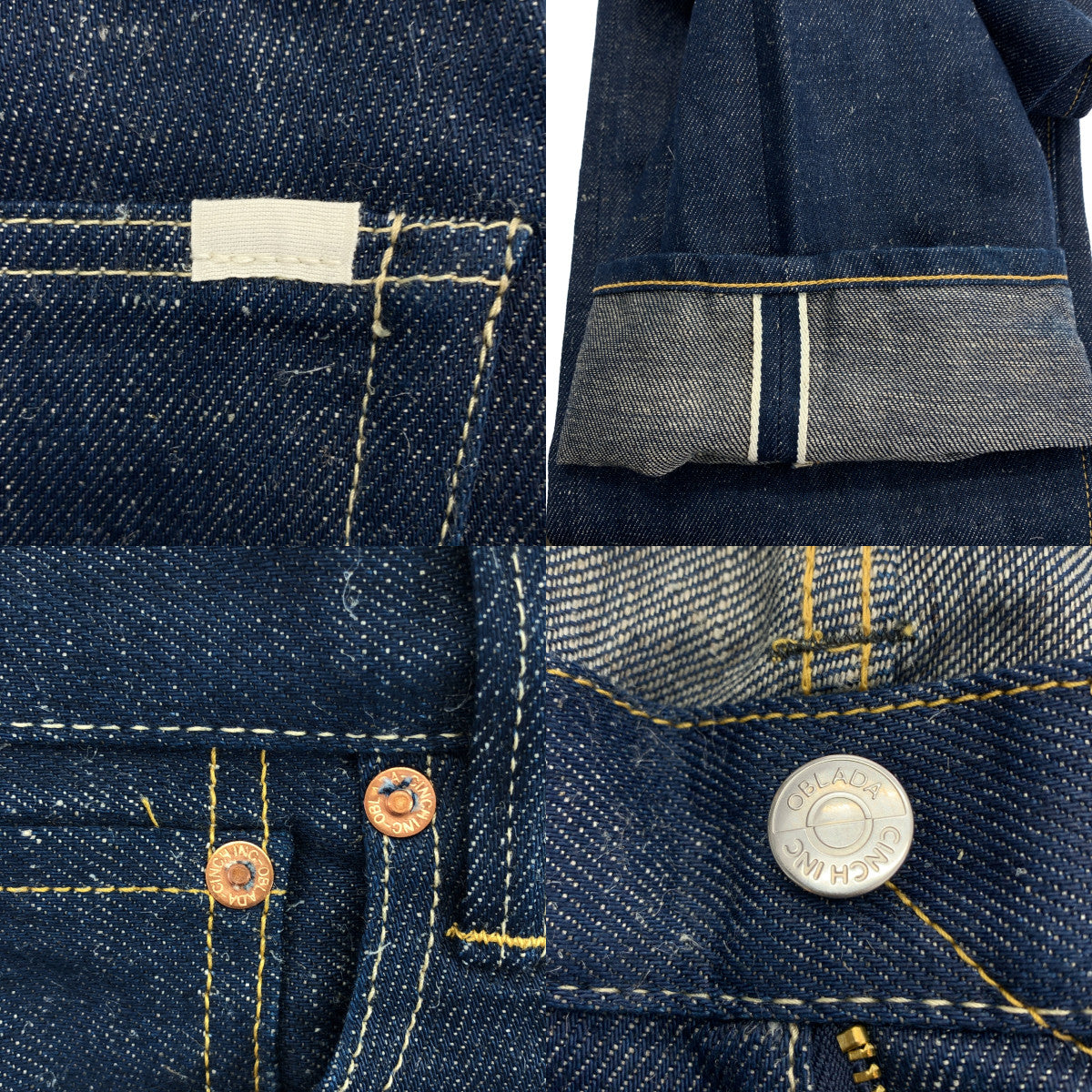 oblada / オブラダ | コットン リネン シンチバック セルビッチ デニムパンツ | 24 | インディゴ | レディース