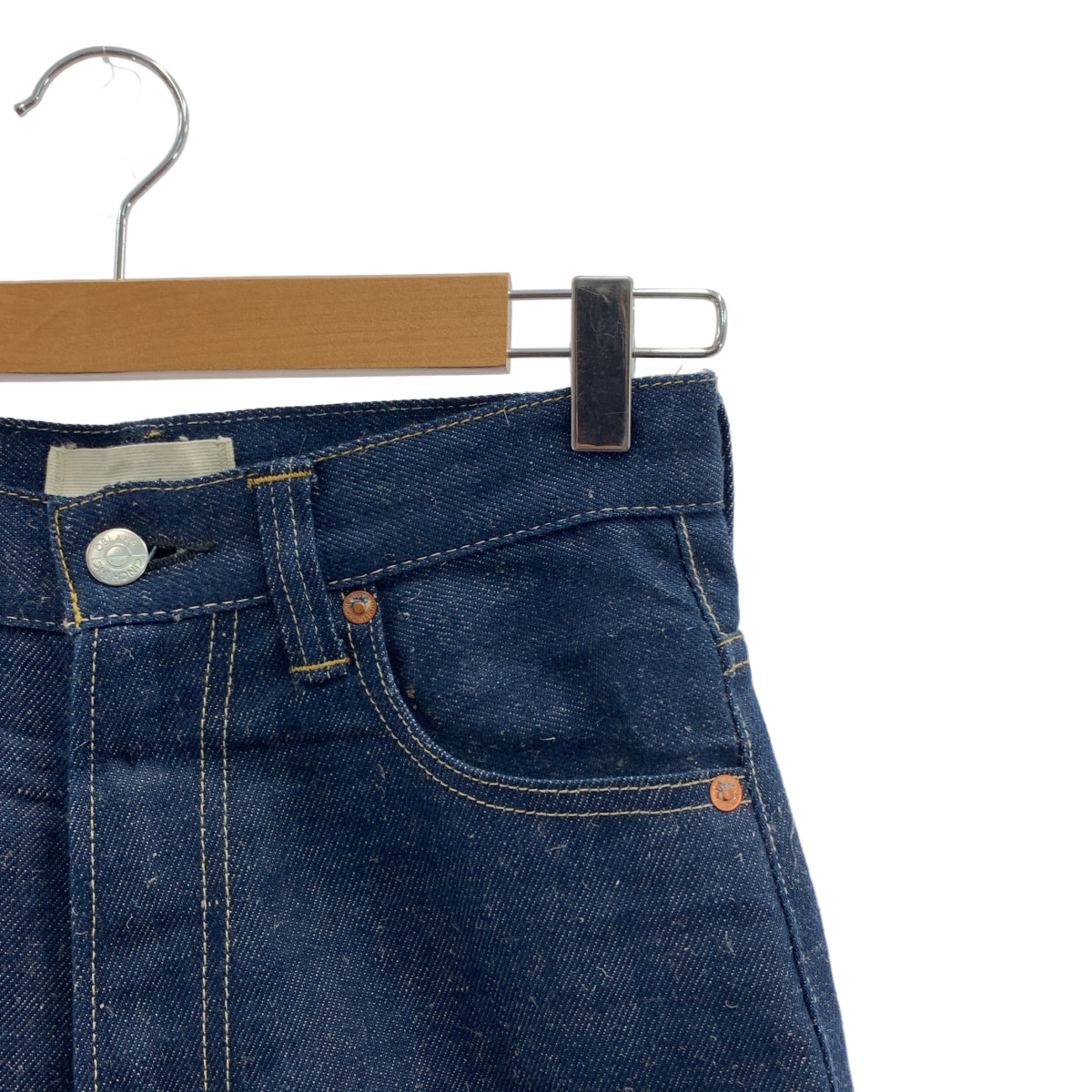 oblada / オブラダ | コットン リネン シンチバック セルビッチ デニムパンツ | 24 | インディゴ | レディース