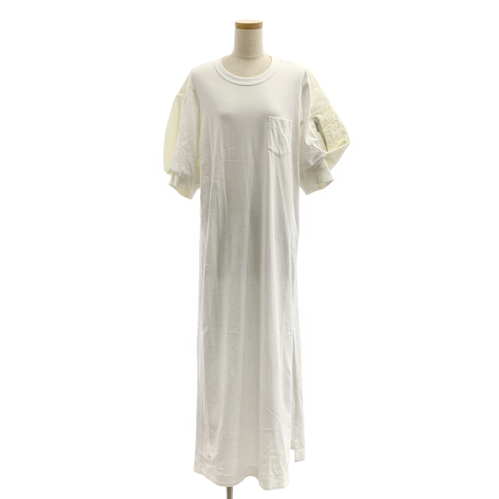 sacai | 尼龍斜紋布和針織連身裙，棉質泡泡袖連身裙 | 3 碼 | 女裝