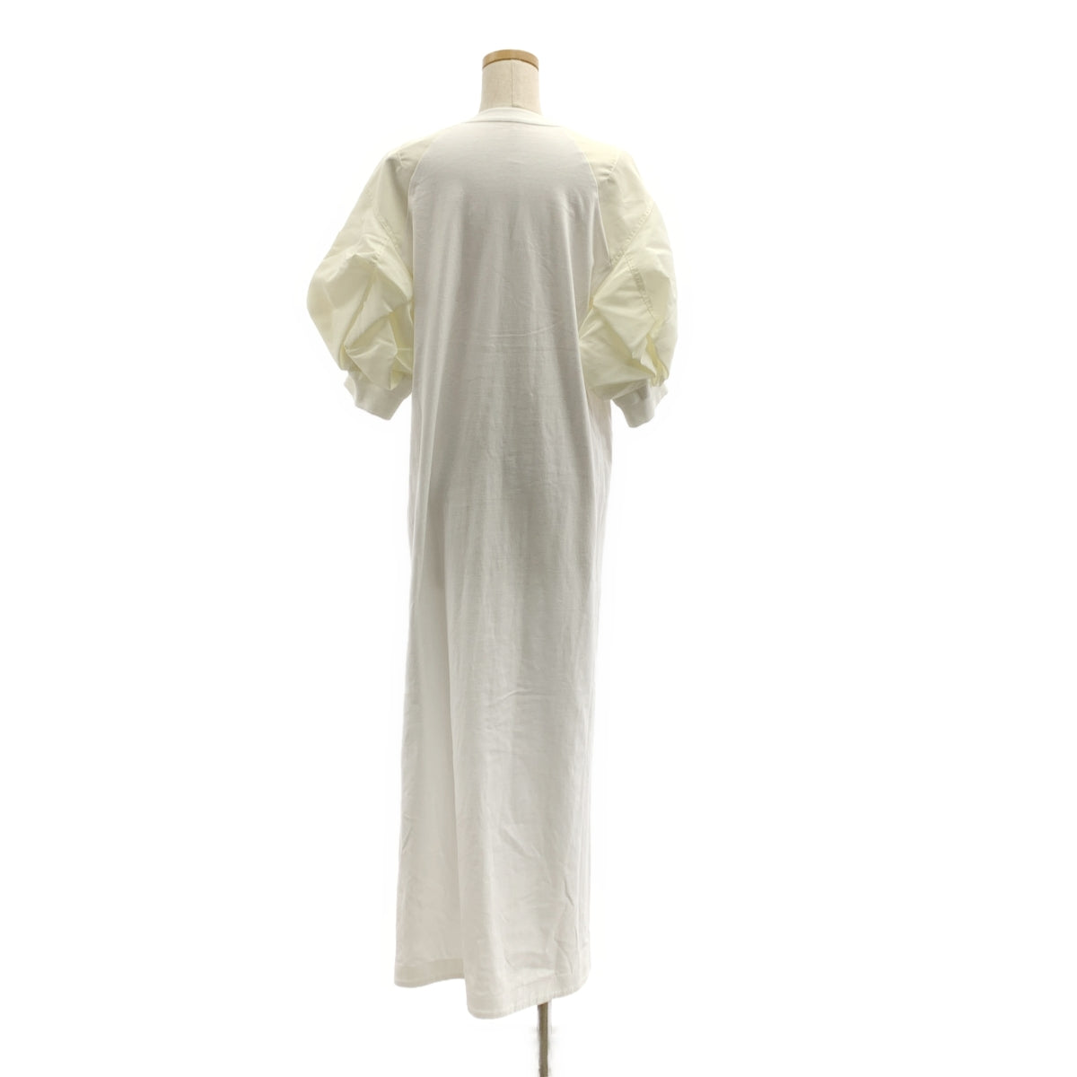 sacai / サカイ | Nylon Twill&Jersey Dress コットン パフスリーブ ワンピース | 3 | レディース