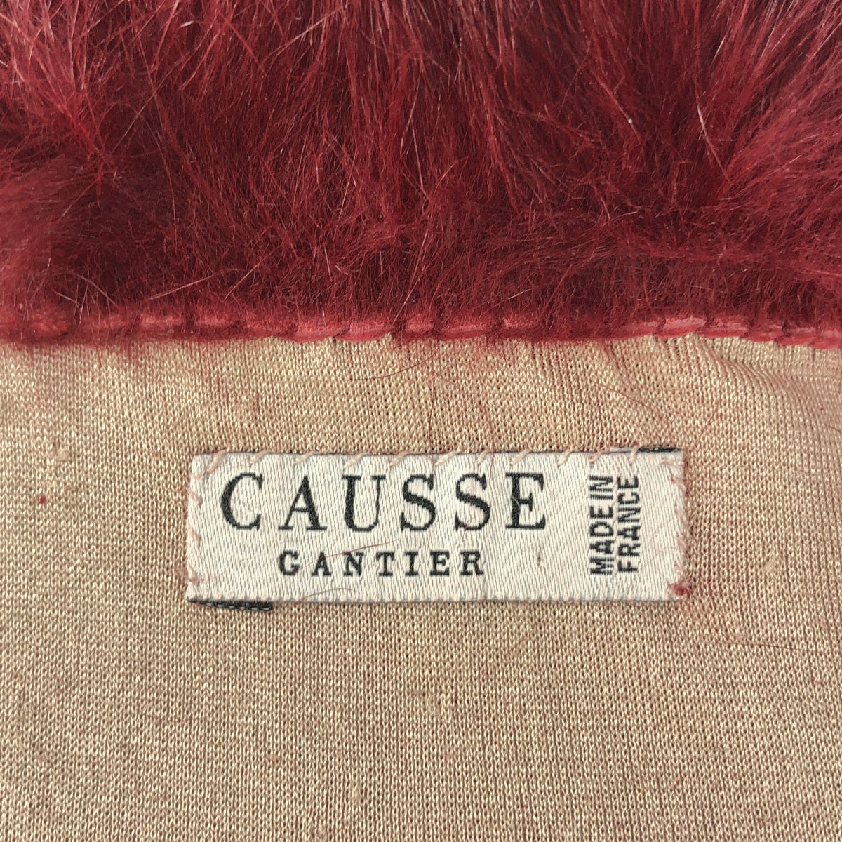 CAUSSE / コース | ファー付き レザーグローブ 手袋 | レッド