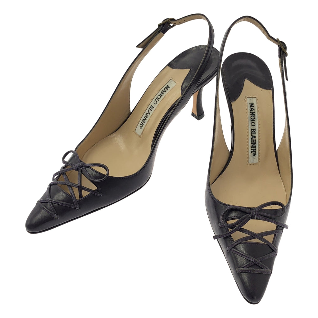 MANOLO BLAHNIK / マノロブラニク | レースアップ ポインテッドトゥ パンプス | 38 | レディース