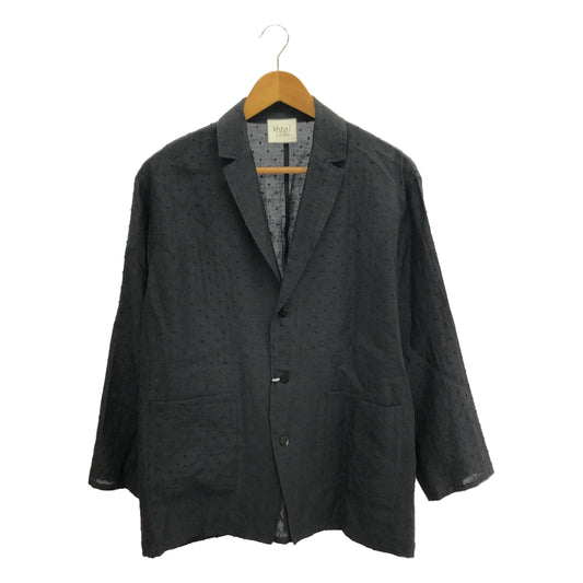 [New] yuni IS LIKE A FLOWER TO ME / UNI | Linen blouse light jacket | F | Black | Women's