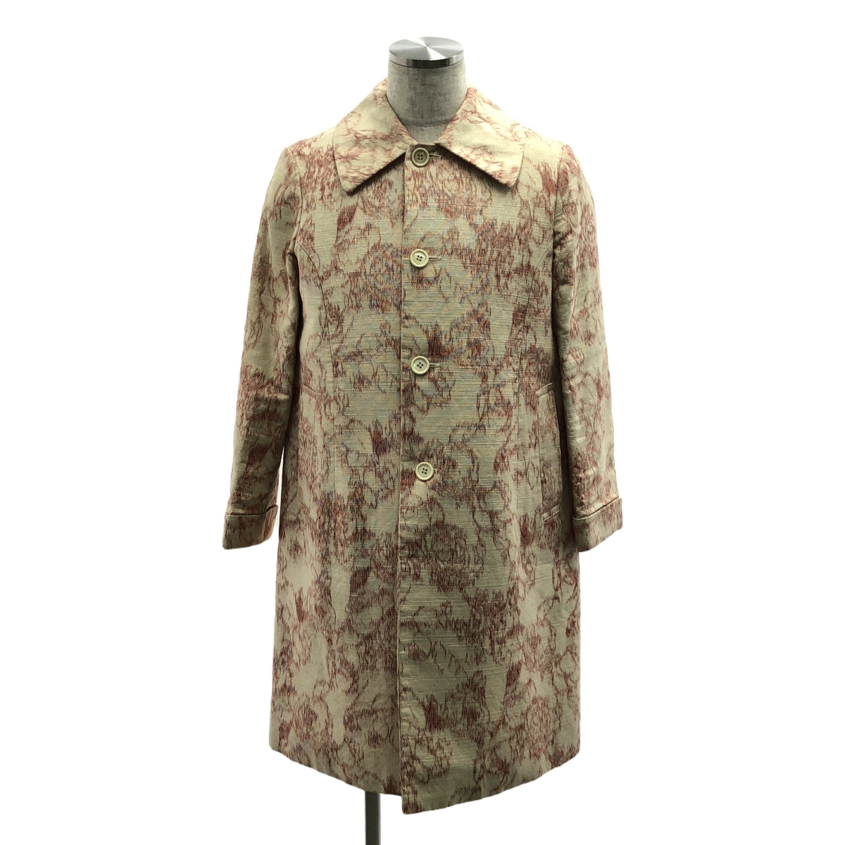 JUNYA WATANABE COMME des GARCONS / 준야와타나베 | 2001AW | 실크 자카드 스테인드 컬러 코트 | M | 아이보리 / 레드 | 남성