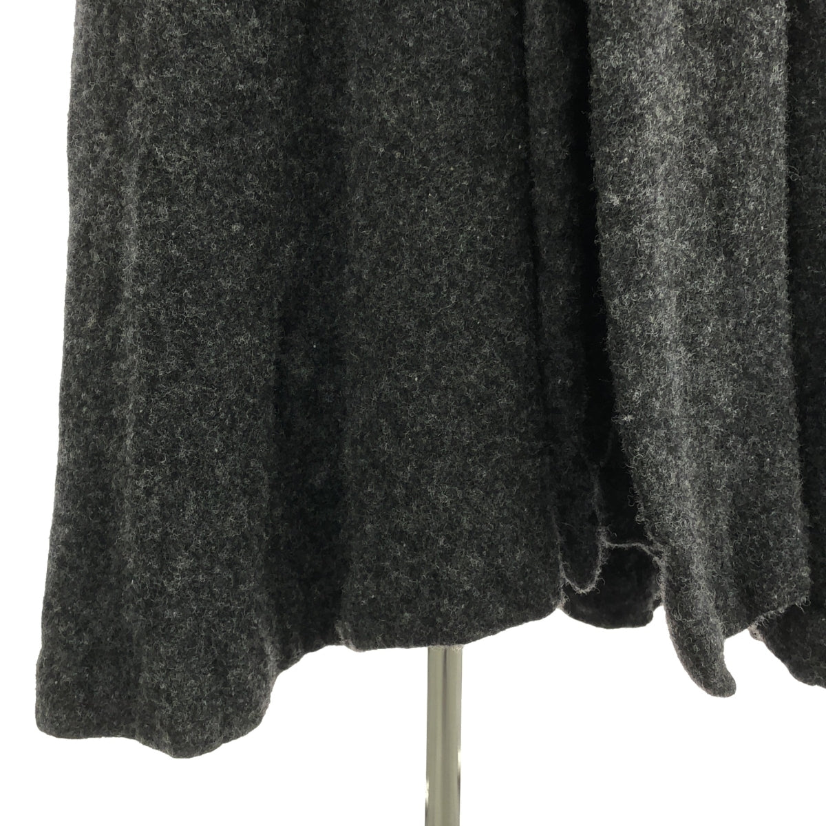 COMME des GARCONS COMME des GARCONS / コムコム | 2021AW | ウール混 切替 ノーカラー フック コート | S | チャコールグレー/ブラック | レディース