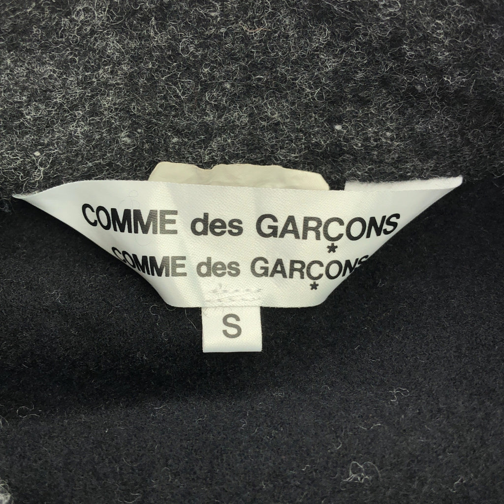 COMME des GARCONS COMME des GARCONS / Comme des | 2021AW | 羊毛混紡，無領，魔鬼氈外套 | S | 炭灰/黑色 | 女款