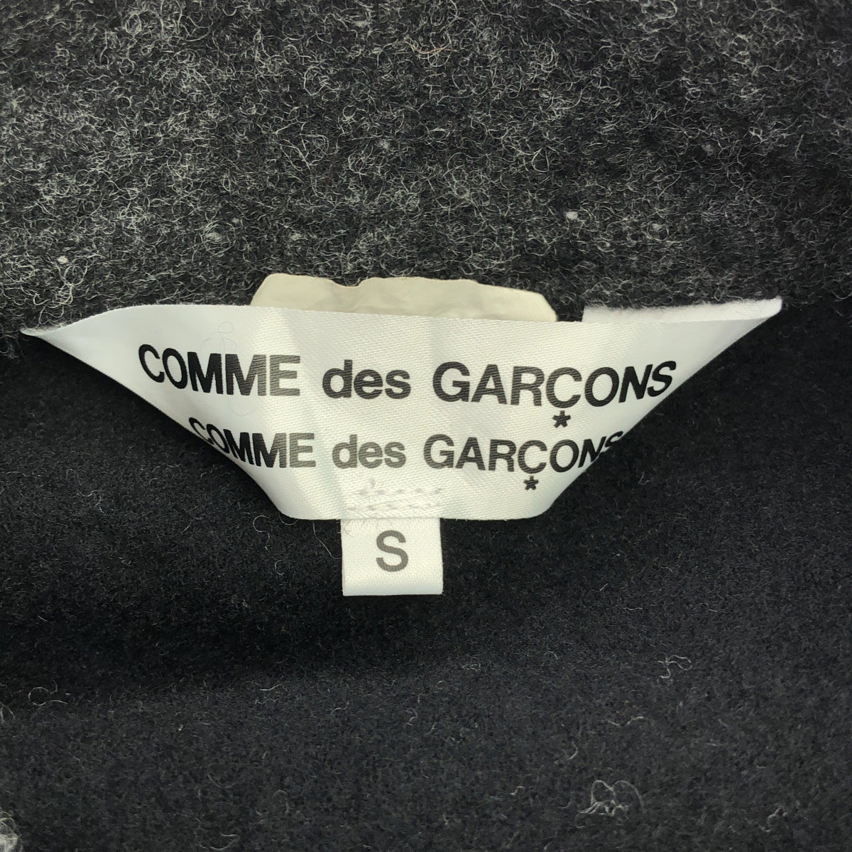 COMME des GARCONS COMME des GARCONS / コムコム | 2021AW | ウール混 切替 ノーカラー フック コート | S | チャコールグレー/ブラック | レディース