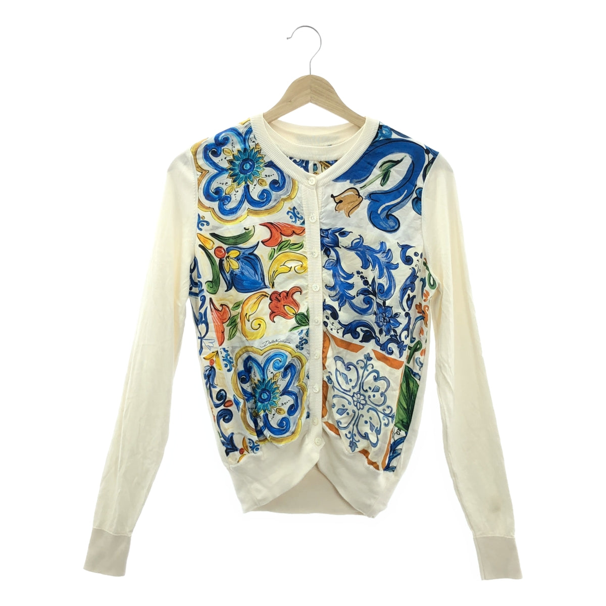 DOLCE＆GABBANA / ドルチェ＆ガッバーナドルガバ | アンサンブル / マヨルカ シルク クルーネック タンクトップ カーディガン | 40 | マルチカラー | レディース