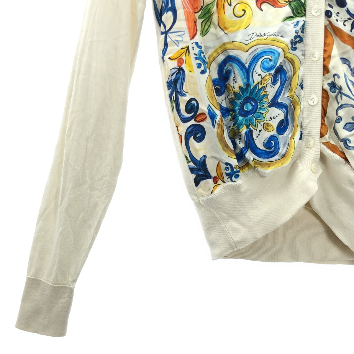 DOLCE＆GABBANA / ドルチェ＆ガッバーナドルガバ | アンサンブル / マヨルカ シルク クルーネック タンクトップ カーディガン | 40 | マルチカラー | レディース