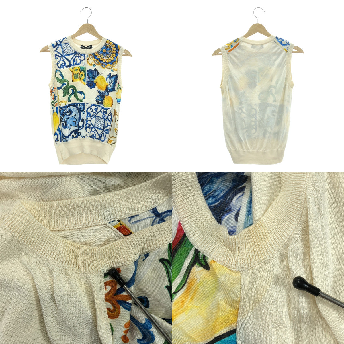 DOLCE &amp; GABBANA / Dolce &amp; Gabbana Dolce &amp; Gabbana | 套裝 | Mallorca 絲質圓領背心開襟衫 | 40 碼 | 多色 | 女款