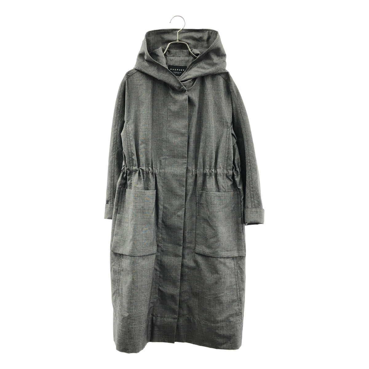 【美品】  Tomorrowland MACPHEE / トゥモローランドマカフィー | ウール グレンチェック フーテッドコート | 36 | グレー | レディース