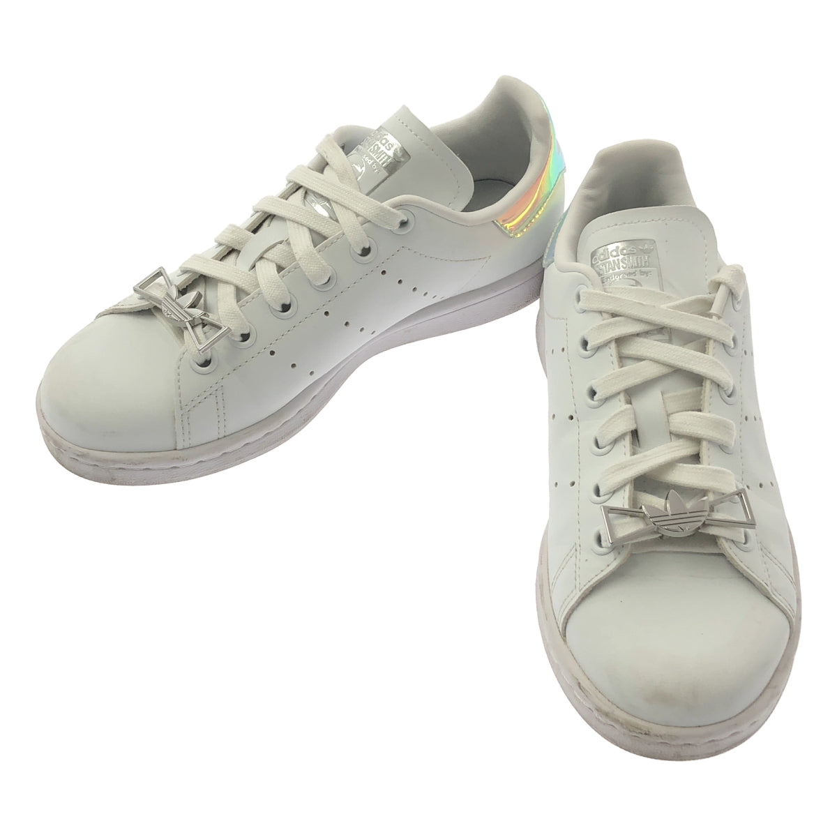 adidas / 아디다스 | STAN SMITH / IF0104 스탠스 미스 로고 브래킷 가죽 스니커즈 | 22 | 화이트 | 여성