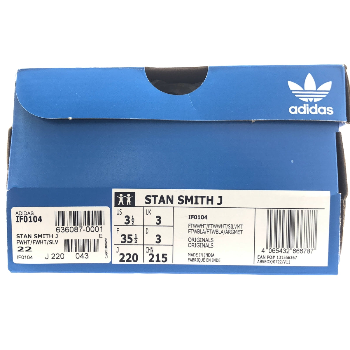 adidas / 아디다스 | STAN SMITH / IF0104 스탠스 미스 로고 브래킷 가죽 스니커즈 | 22 | 화이트 | 여성