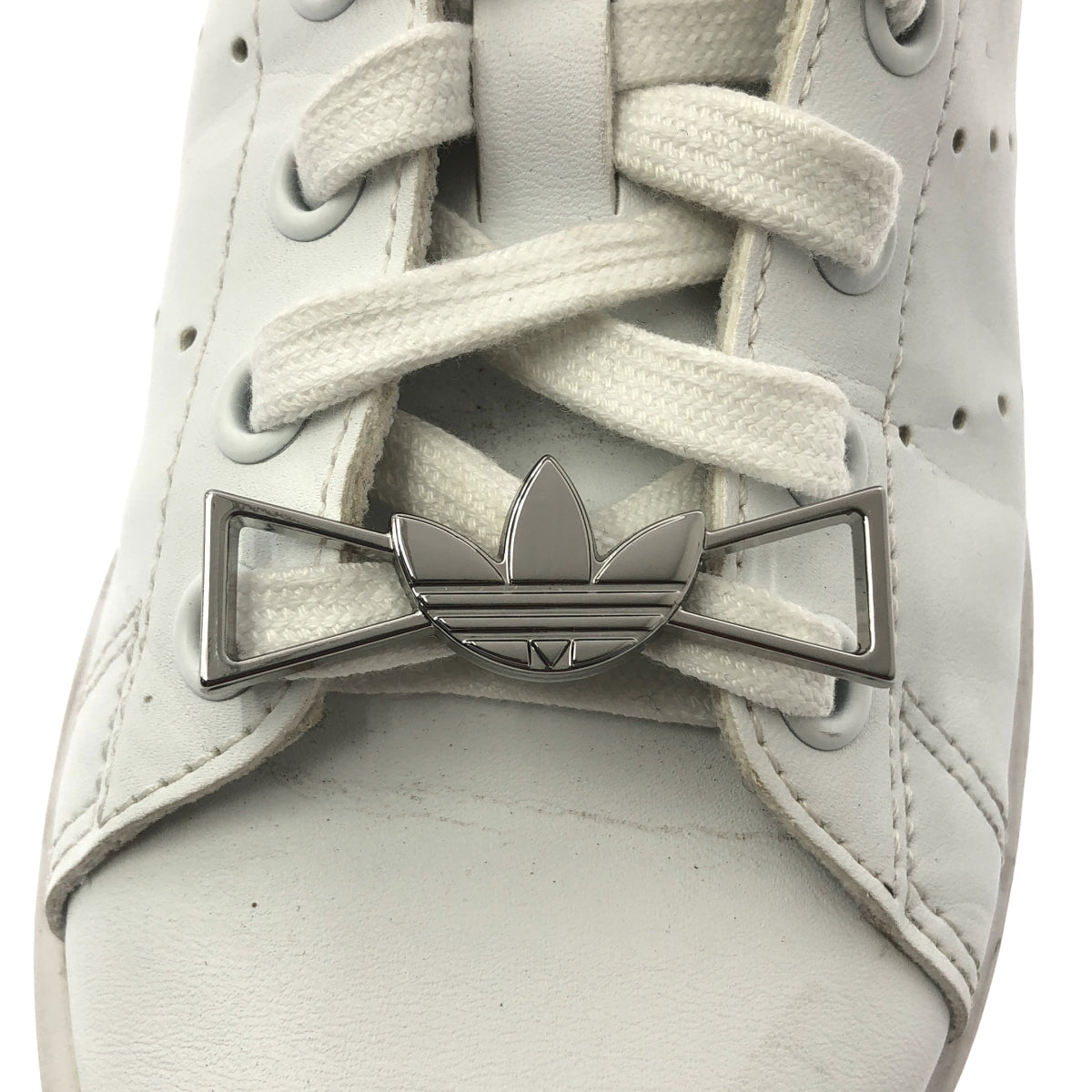 adidas / 아디다스 | STAN SMITH / IF0104 스탠스 미스 로고 브래킷 가죽 스니커즈 | 22 | 화이트 | 여성