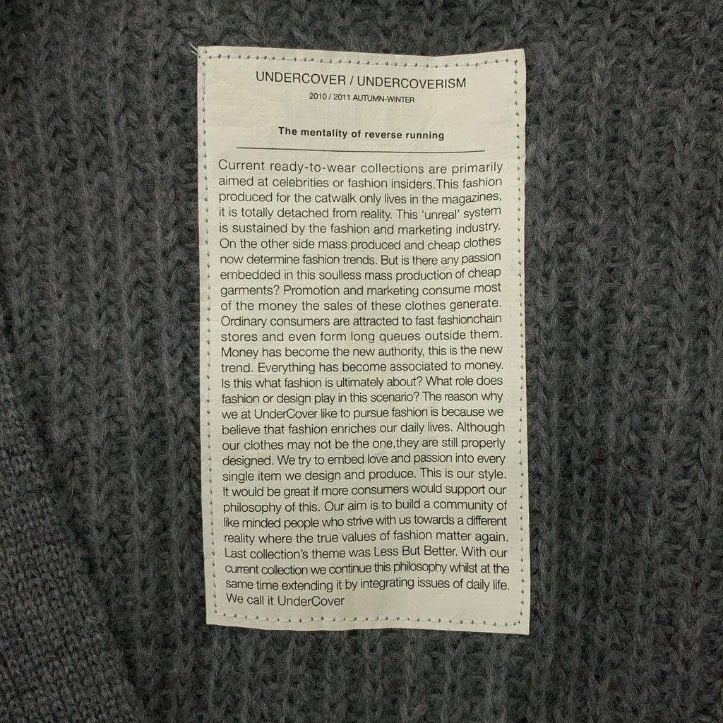 UNDER COVER / 언더 커버 | 2010AW | 모헤야 울 혼 니트 가디건 | 3 | 그레이 | 남성