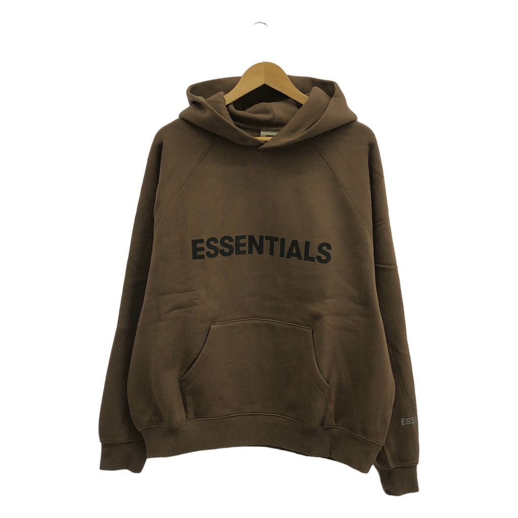 [狀況良好] FOG ESSENTIALS | 3D 矽膠寬鬆連帽衫 矽膠標誌寬鬆運動衫連帽衫 | M |布朗 |男士