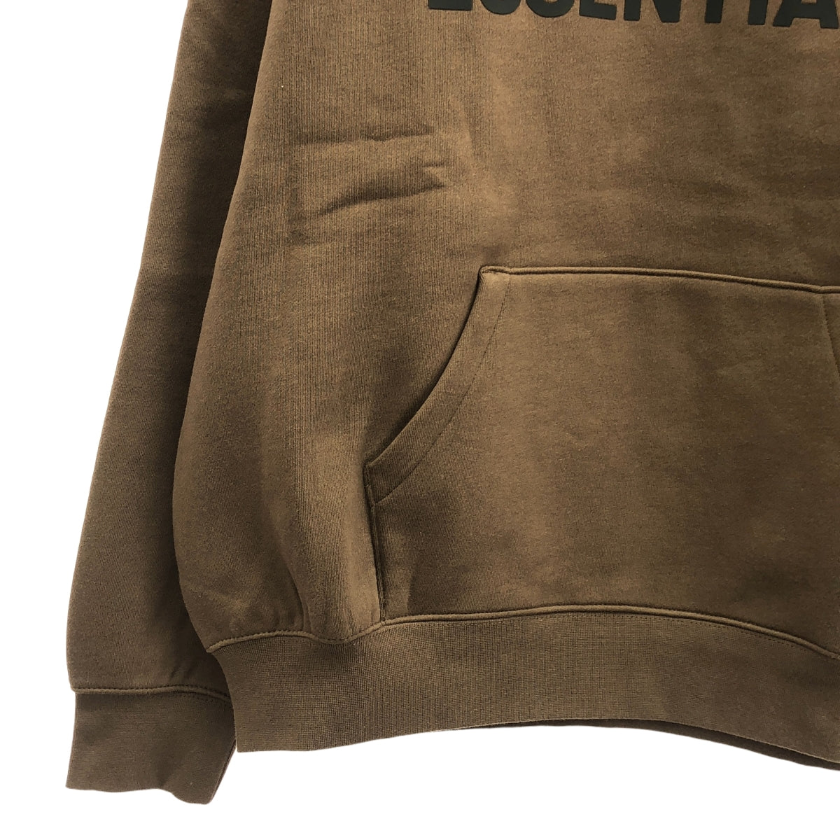 【美品】  FOG ESSENTIALS / エフオージーエッセンシャルズ | 3D SILICON BOXY HOODIE シリコンロゴ ボクシー スウェットパーカー | M | ブラウン | メンズ