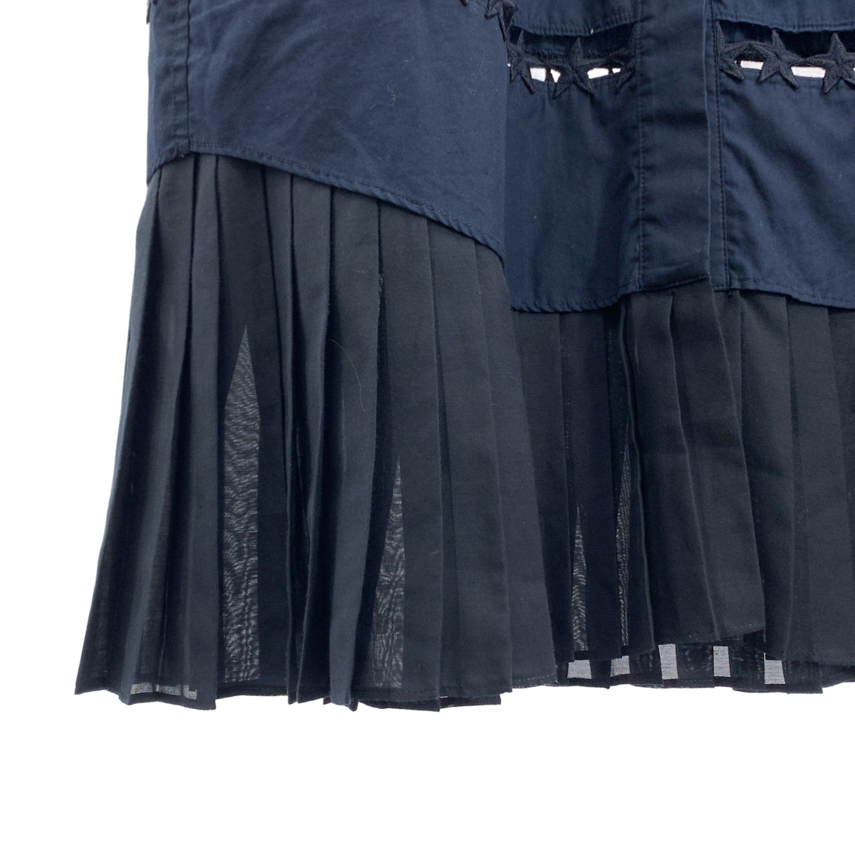 MUVEIL / 뮤베일 | × CONVERSE TOKYO 주름 전환 원피스 | 네이비 | 여성