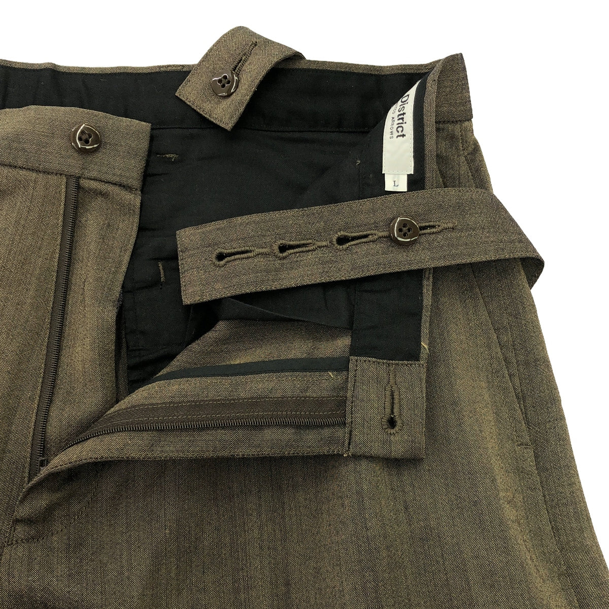 District UNITED ARROWS | Suspender Tapered Slacks Pants | 46 | Brown | Men's