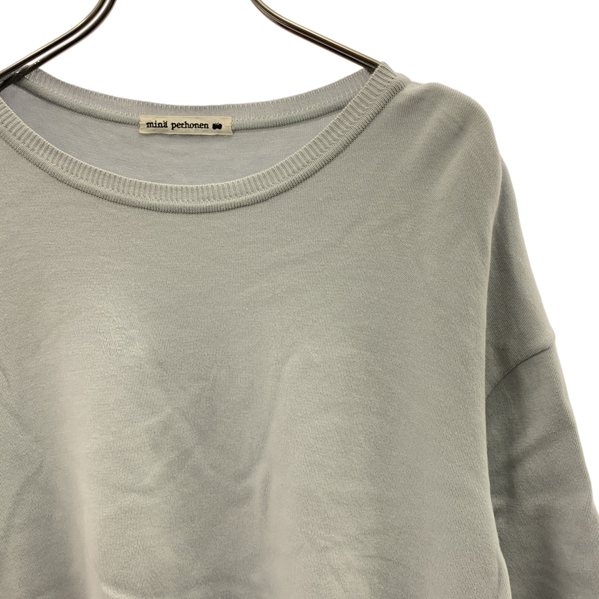 mina perhonen / ミナペルホネン | rein コットン ハーフスリーブ ニット | 38 | グレー | レディース