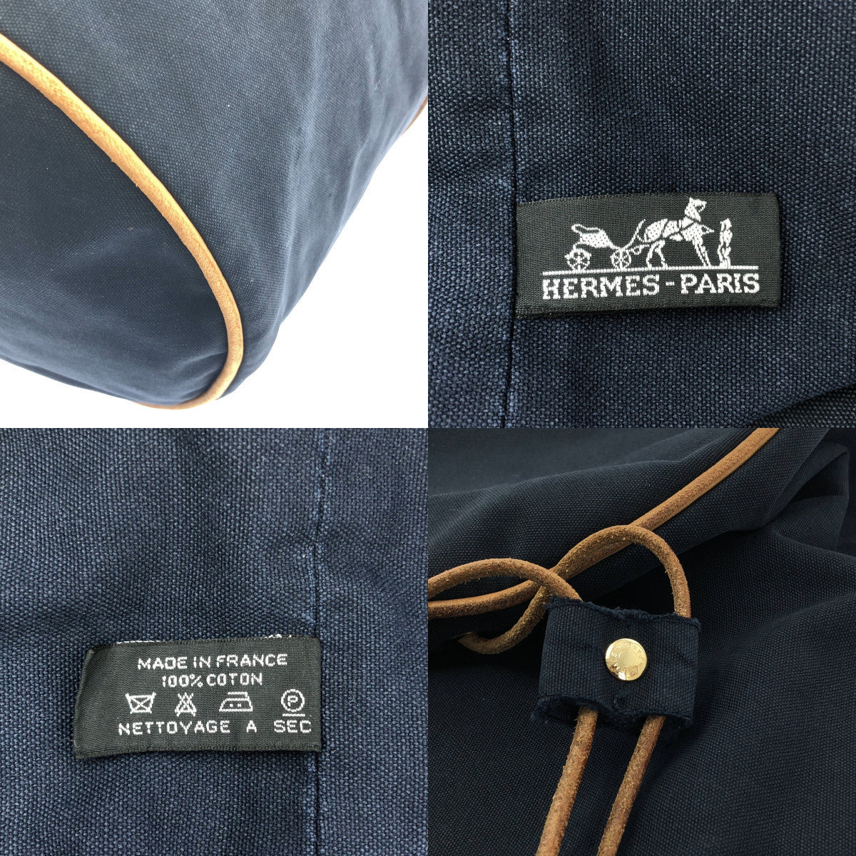HERMES / エルメス | ポロションミミル GM 巾着型 Hロゴ キャンバス ショルダーバッグ |