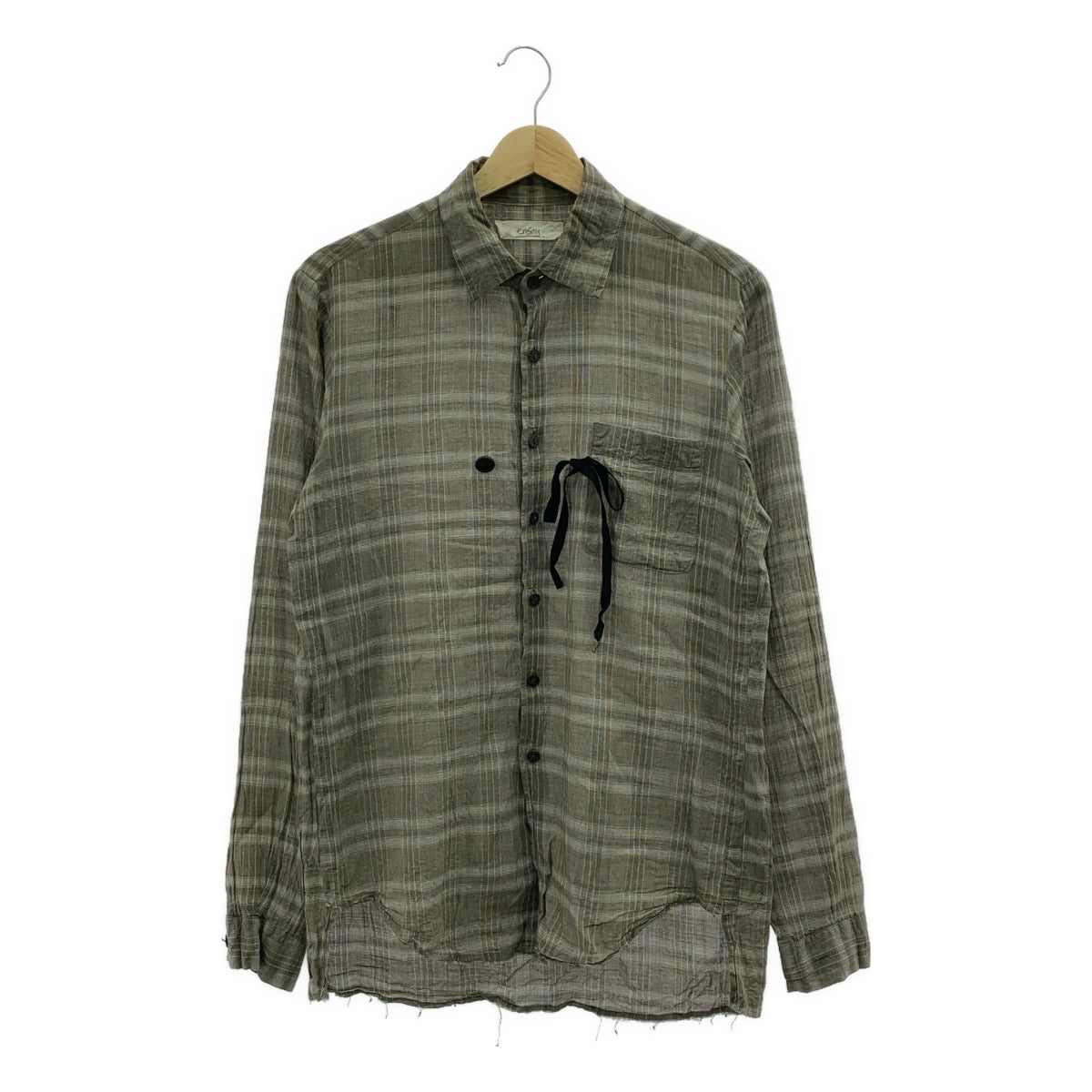ensou / エンソウ | コットン チェック リボンシャツ | S | メンズ
