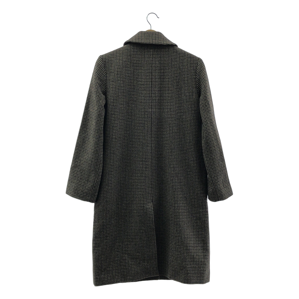 A.P.C. / アーペーセー | ウール 千鳥格子 ステンカラー コート / 総裏地 | 36 | ブラウン/ブラック | レディース