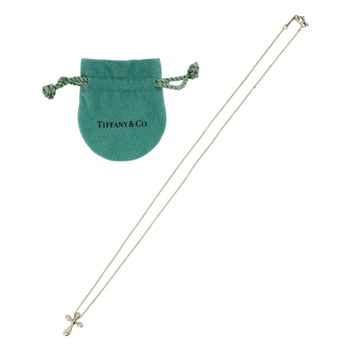 【美品】  Tiffany & Co / ティファニー | エルサ・ペレッティ シルバー925 スモールクロス ネックレス | シルバー | レディース