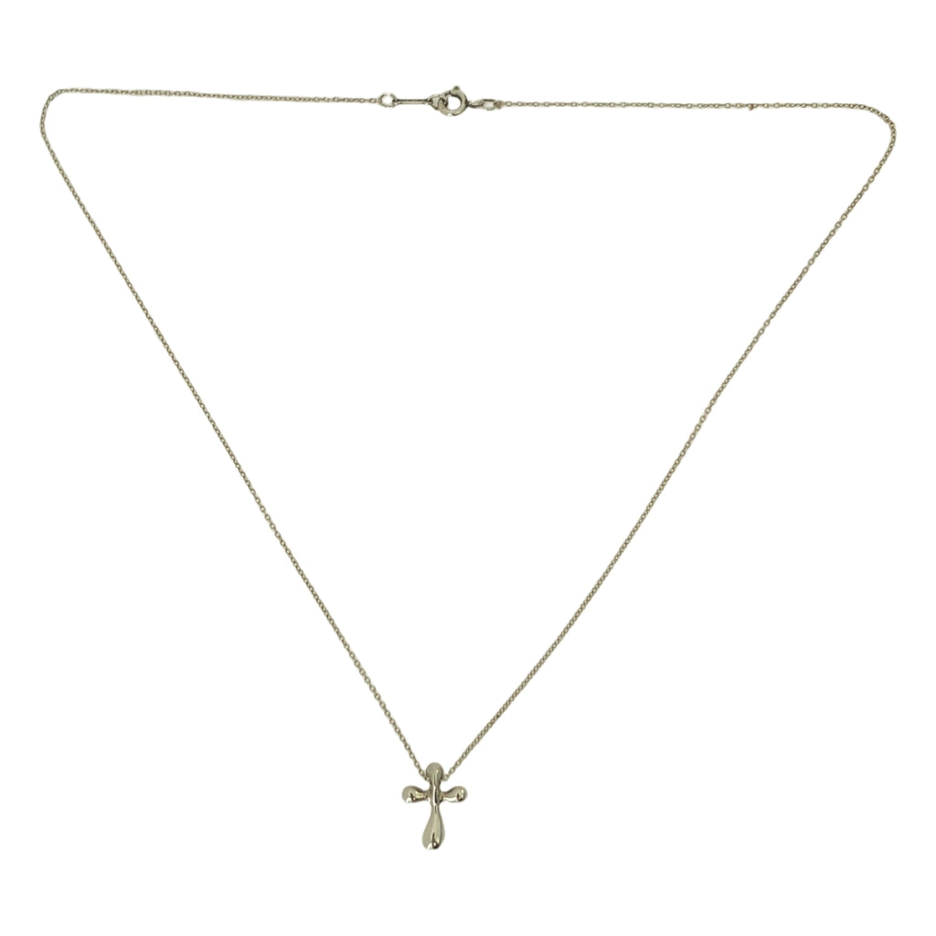 【美品】  Tiffany & Co / ティファニー | エルサ・ペレッティ シルバー925 スモールクロス ネックレス | シルバー | レディース