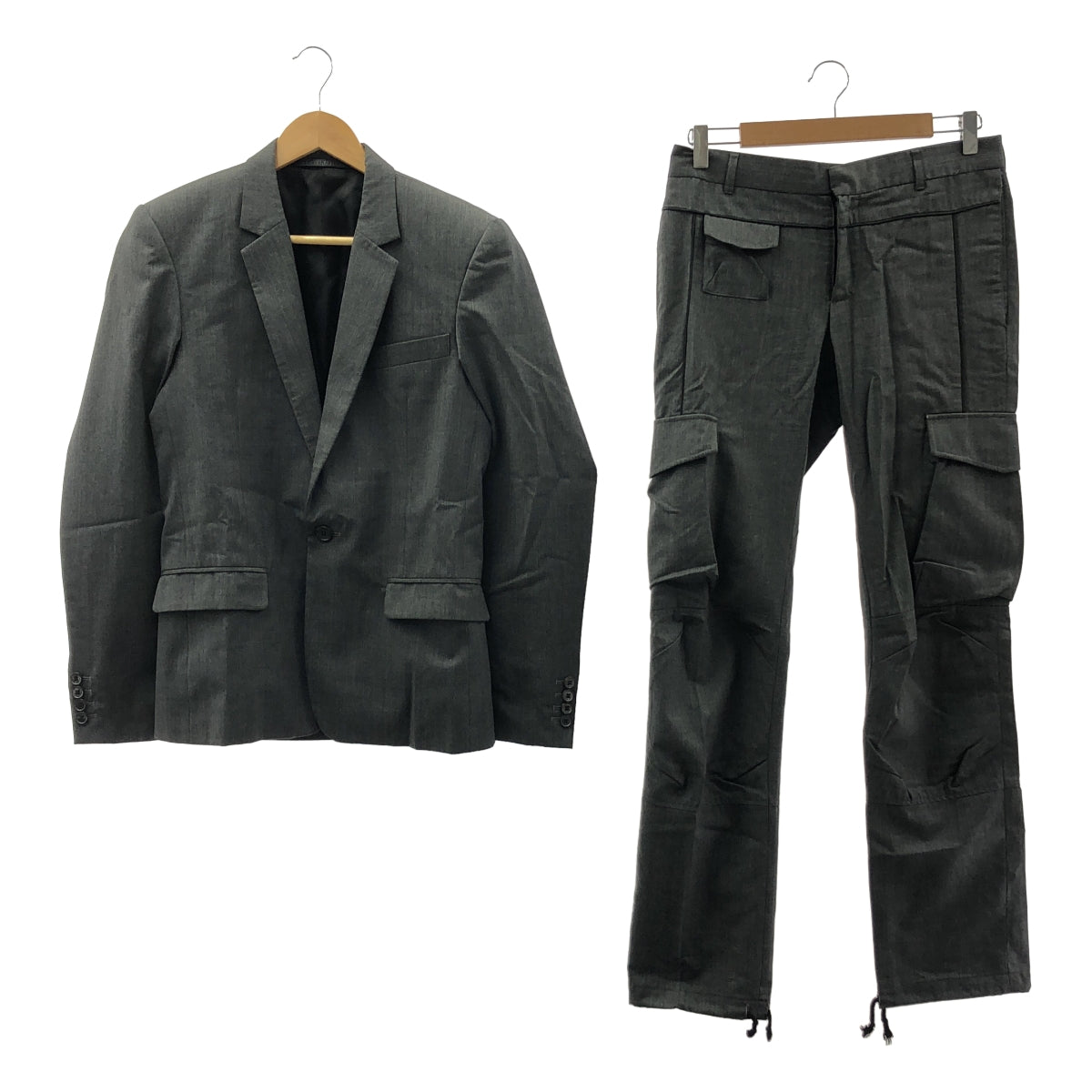 KRIS VAN ASSCHE / 크리스반 애쉬 | 셋업 / 1B 테일러드 재킷 / 카고 슬럭스 팬츠 | 44 |