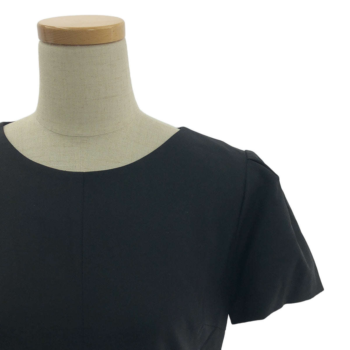 理論 | 圓領羊毛短袖洋裝 | 38 | 黑色 | 女款