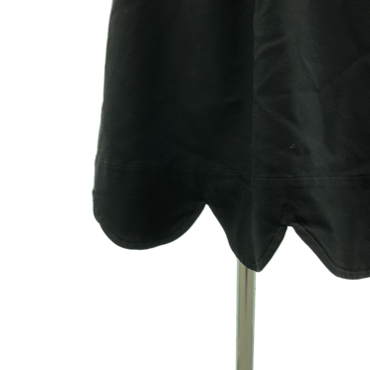 COMME des GARCONS GIRL / コムデギャルソンガール | 2017AW | ポリエステル 異素材 切替 染め加工 フェイクファー ドッキング スカラップ ドレス ワンピース | S | ブラック | レディース