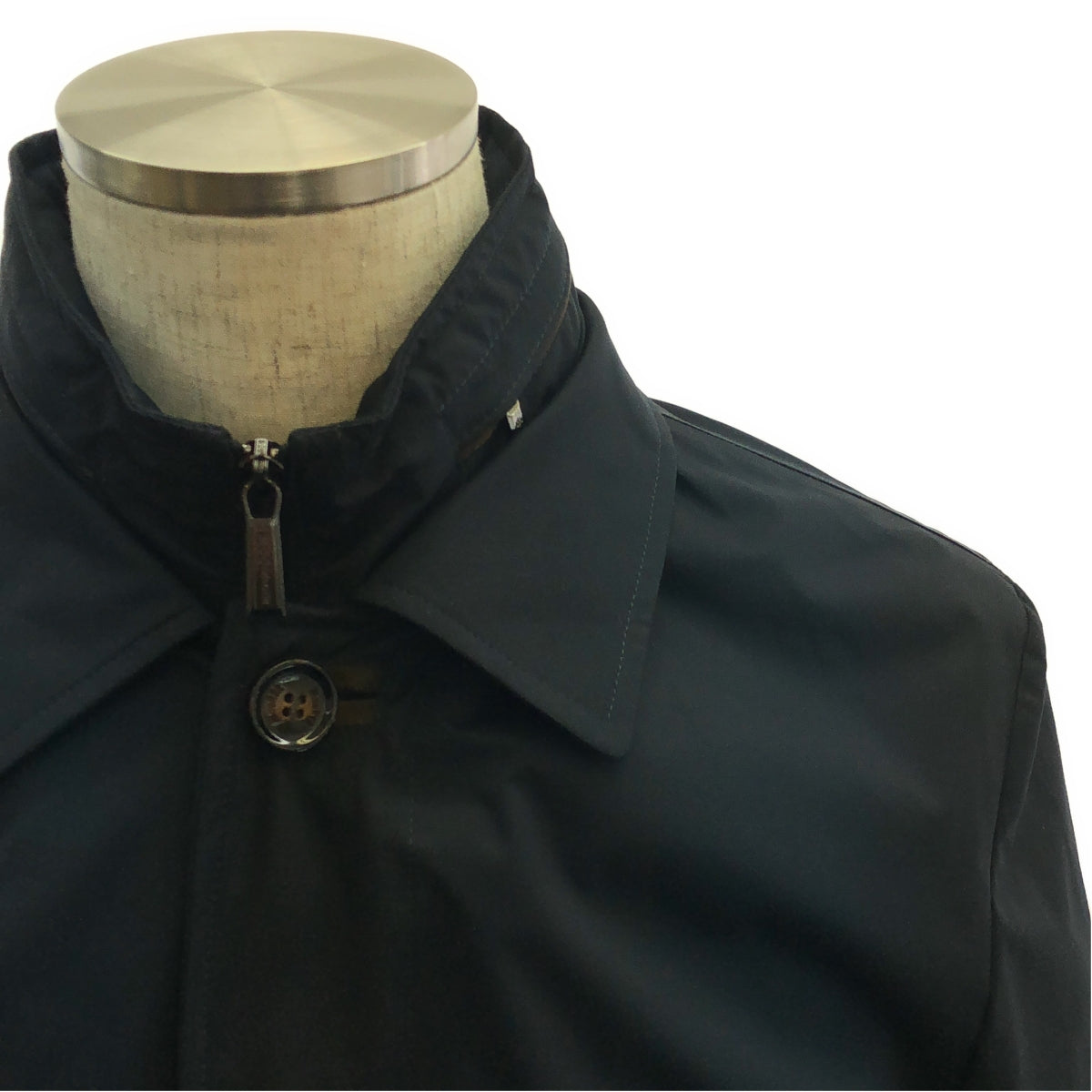 【美品】  MooRER / ムーレー | GROMO-ADS ACQUA PROOF 着脱可能ライナー付 ステンカラーコート | 48 | ネイビー | メンズ