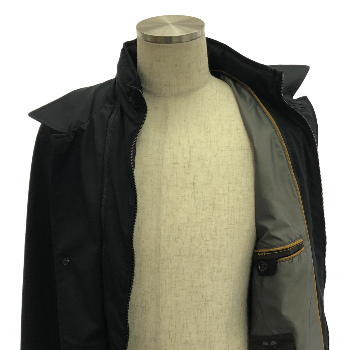 【美品】  MooRER / ムーレー | GROMO-ADS ACQUA PROOF 着脱可能ライナー付 ステンカラーコート | 48 | ネイビー | メンズ