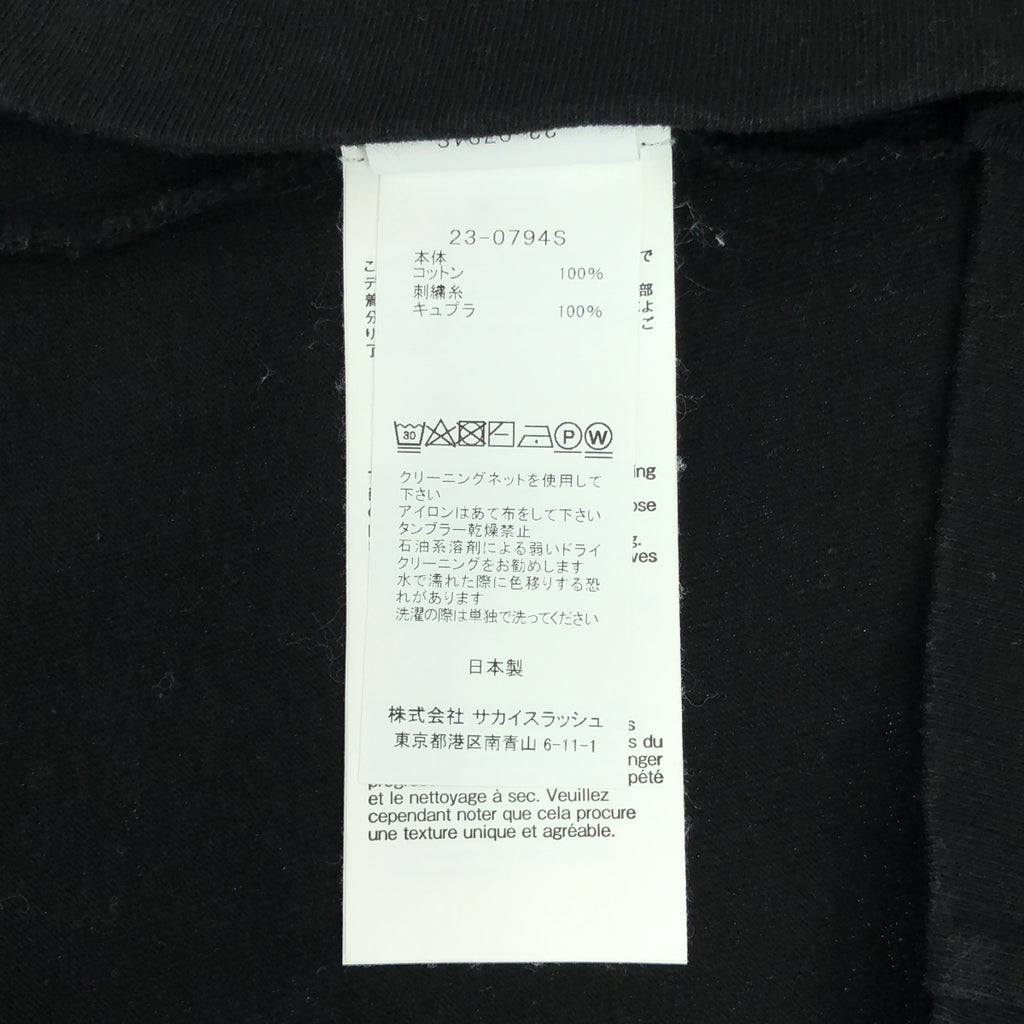 sacai | 2023SS | 刺繡T卹 | 尺寸 2 | 黑色 | 男款