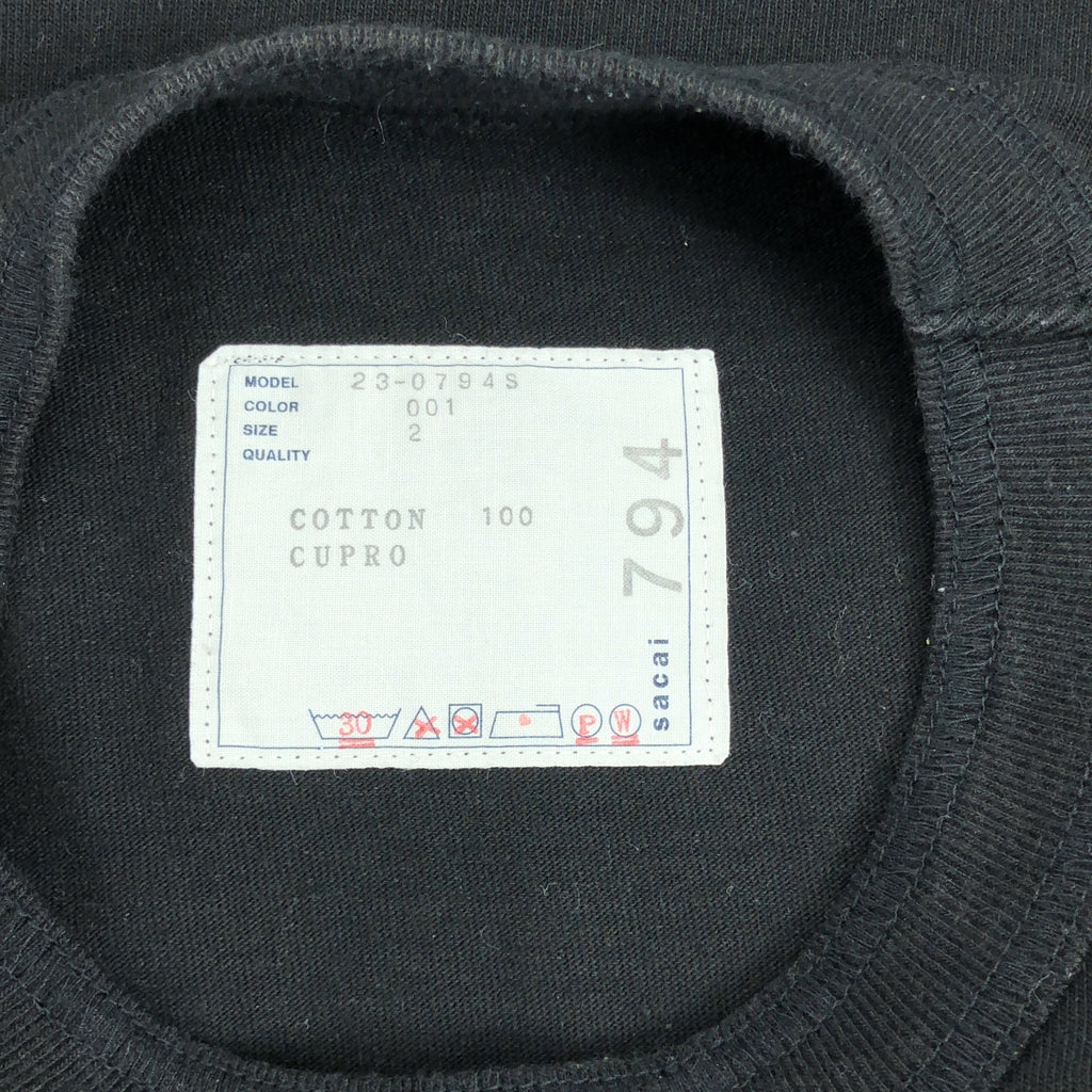 sacai | 2023SS | 刺繡T卹 | 尺寸 2 | 黑色 | 男款