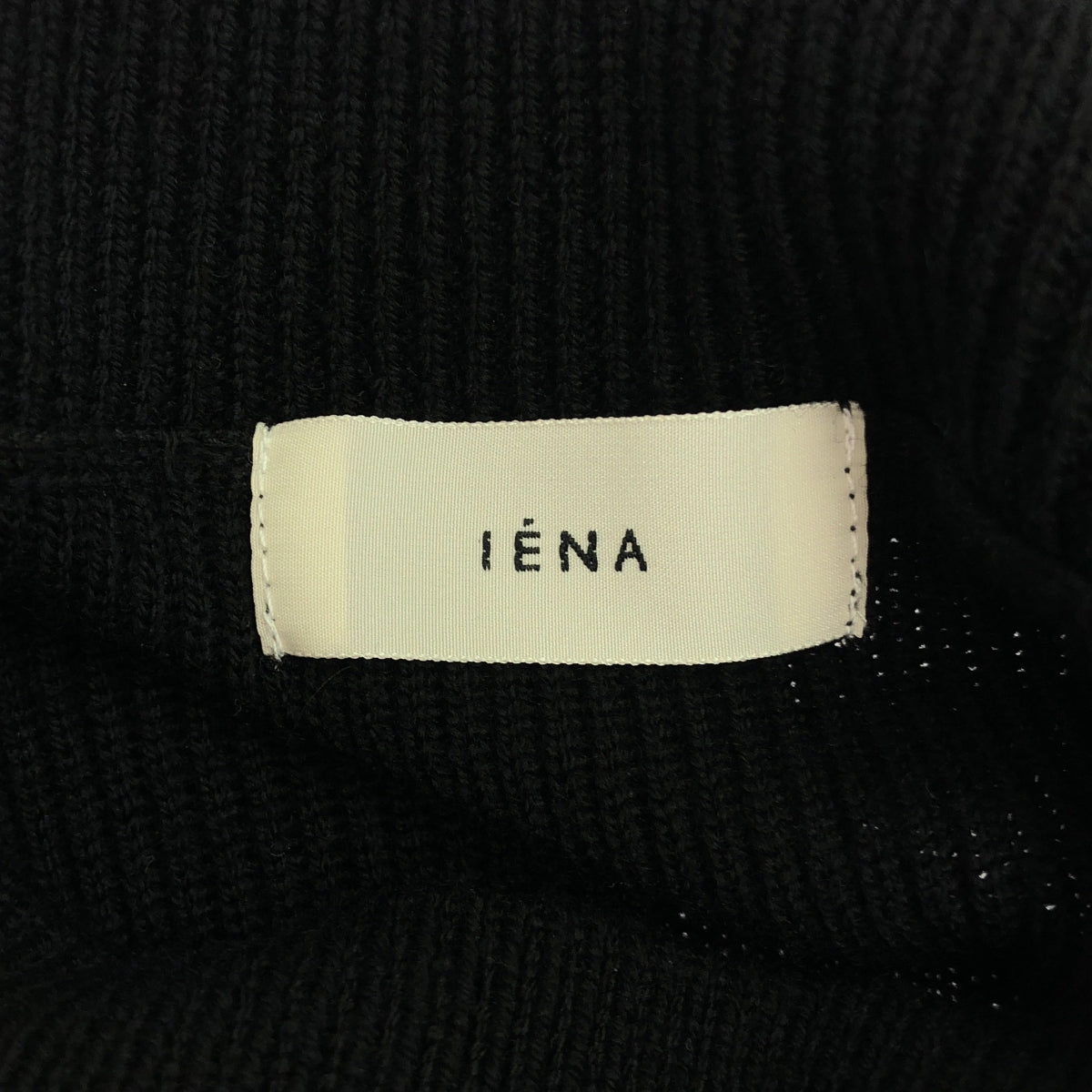 [狀況良好] IENA |短羊毛高領套頭衫 | F |黑色 |女性的