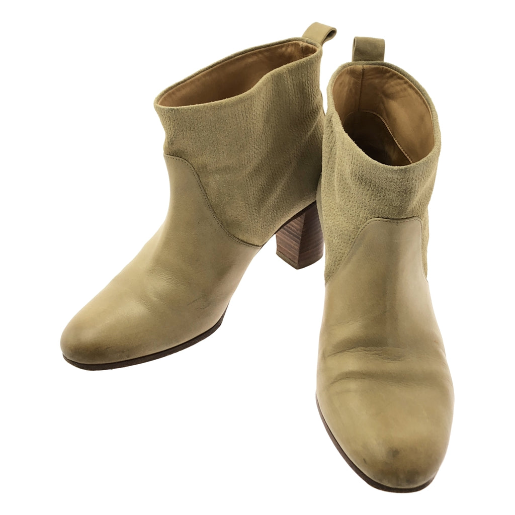 Maison Martin Margiela / 메종 마르탄 마르젤라 | 가죽 코듀로이 전환 힐 짧은 부츠 | 37 |